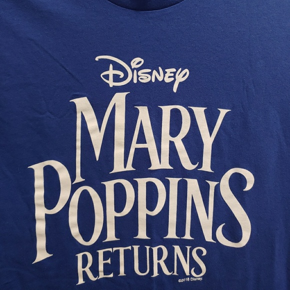 MARY POPPINS RETURNS DISNEY MOVIE BLUE T-SHIRT - Picture 2 of 4